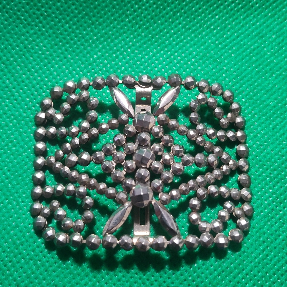 Antique art deco steel cut sash belt buckle